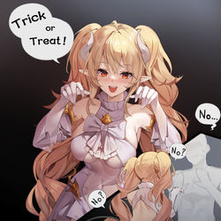 This is a pixiv picture whose title is trick or treat.