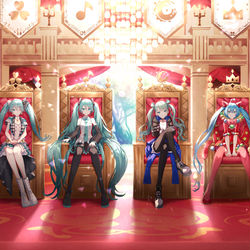 This is a pixiv picture whose title is セカイの初音ミク👑.