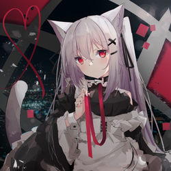 This is a pixiv picture whose title is メイドけもみみ.