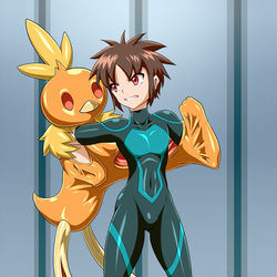 This is a pixiv picture whose title is ラバーアチャモスーツ.
