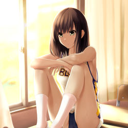 This is a pixiv picture whose title is 物思いにふけるブルマー部.