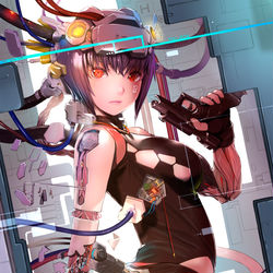 This is a pixiv picture whose title is 全身義体.