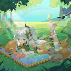 This is a pixiv picture whose title is 纳西妲的梦.