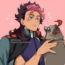 This is a pixiv picture whose title is グエルくんとタヌキちゃん.