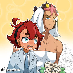 This is a pixiv picture whose title is グエルのブライド.