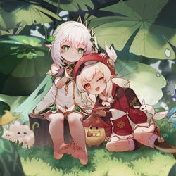 This is a pixiv picture whose title is 可莉 纳西妲.