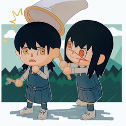 This is a pixiv picture whose title is 战朝，但是动森✨🌲.