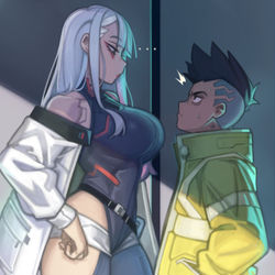 This is a pixiv picture whose title is Lucy and David.