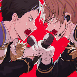 This is a pixiv picture whose title is ダブスリ〜！！.