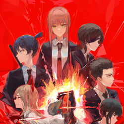 This is a pixiv picture whose title is CHAINSAW MAN.