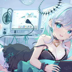 This is a pixiv picture whose title is 🎮💚.