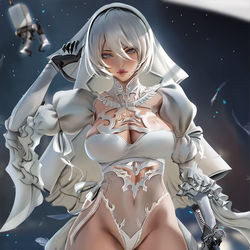 This is a pixiv picture whose title is Nier 2B Bride Fanart V1.