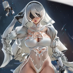 This is a pixiv picture whose title is Nier 2B Bride Fanart V2.