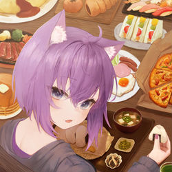 This is a pixiv picture whose title is もぐもぐ.