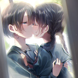 This is a pixiv picture whose title is 離してあげない.