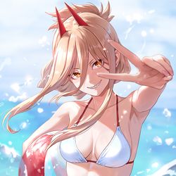 This is a pixiv picture whose title is 水着パワー.