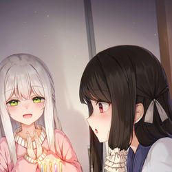 This is a pixiv picture whose title is 誕生日の夕食.