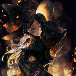 This is a pixiv picture whose title is 【skeb】魔女さんとハロウィンのひ.