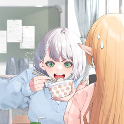 This is a pixiv picture whose title is ハムッ、ハフハフ、ハフッ!!.