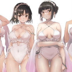 This is a pixiv picture whose title is 狭霧の水着妙高型.