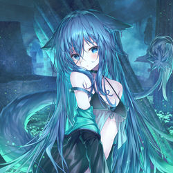This is a pixiv picture whose title is 水獣.