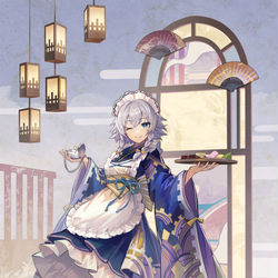 This is a pixiv picture whose title is お嬢様、今日のおやつは和菓子です.