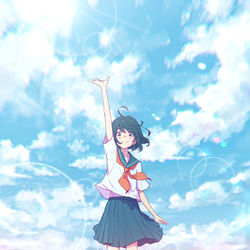 This is a pixiv picture whose title is 空へ.