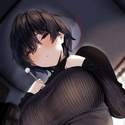 This is a pixiv picture whose title is …触って…みる？.