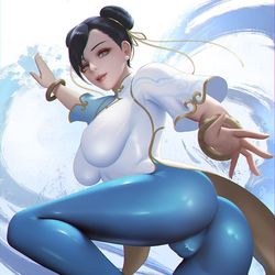 This is a pixiv picture whose title is street fighter 6 春麗.