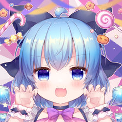 This is a pixiv picture whose title is お菓子くれなきゃ凍らせちゃうぞ！.