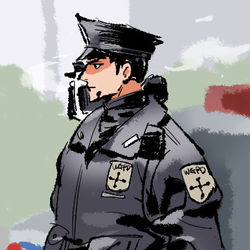 This is a pixiv picture whose title is op lucci, spandam 90.