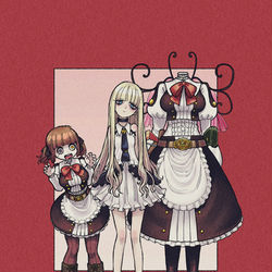 This is a pixiv picture whose title is お嬢様とメイド.