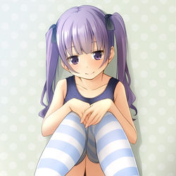 This is a pixiv picture whose title is おうちでスク水.