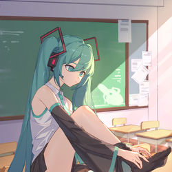 This is a pixiv picture whose title is Miku.