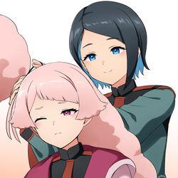 This is a pixiv picture whose title is チュチュの髪を結うニカ姉.