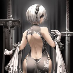 This is a pixiv picture whose title is 2B Dress.