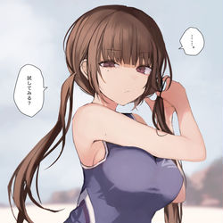 This is a pixiv picture whose title is 後輩「そんな胸で走れるんすか..？」.