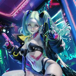 This is a pixiv picture whose title is Hey choom~ Rebecca 丽贝卡.