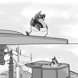 This is a pixiv picture whose title is テッキュウさんに憧れるシャケ⑤.