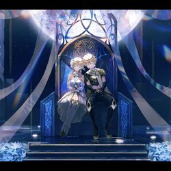 This is a pixiv picture whose title is 原神2周年記念.