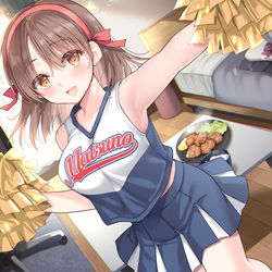 This is a pixiv picture whose title is チア部所属のJK彼女が、疲れた社会人の俺を元気にしてくれる.
