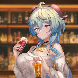 This is a pixiv picture whose title is 甘雨(原神).