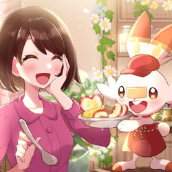 This is a pixiv picture whose title is 朝ごはんはヒバニーにおまかせ！.