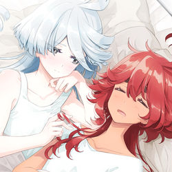 This is a pixiv picture whose title is 彼女だけの寝顔.