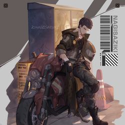 This is a pixiv picture whose title is 一人一车.