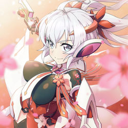 This is a pixiv picture whose title is 勇者ギアクリスちゃん.