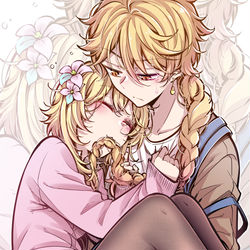 This is a pixiv picture whose title is 吃麻花~.