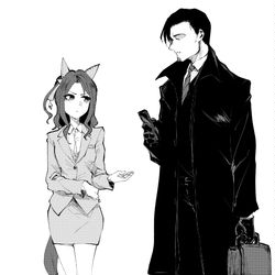 This is a pixiv picture whose title is OLキングとトレーナー.