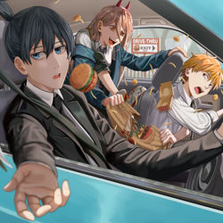This is a pixiv picture whose title is Drive-Through🍔.