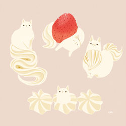 This is a pixiv picture whose title is 生クリームねこ.